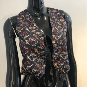 Nicole Miller Vintage Aviation Silk Vest 1995